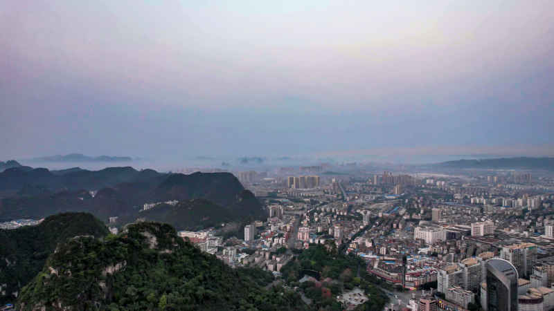 广西柳州城市风光航拍摄影图 
