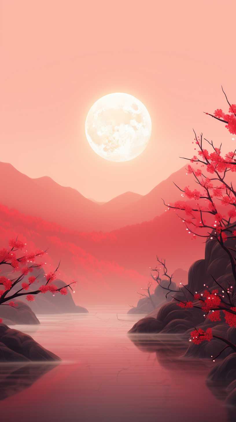 红色背景艺术图