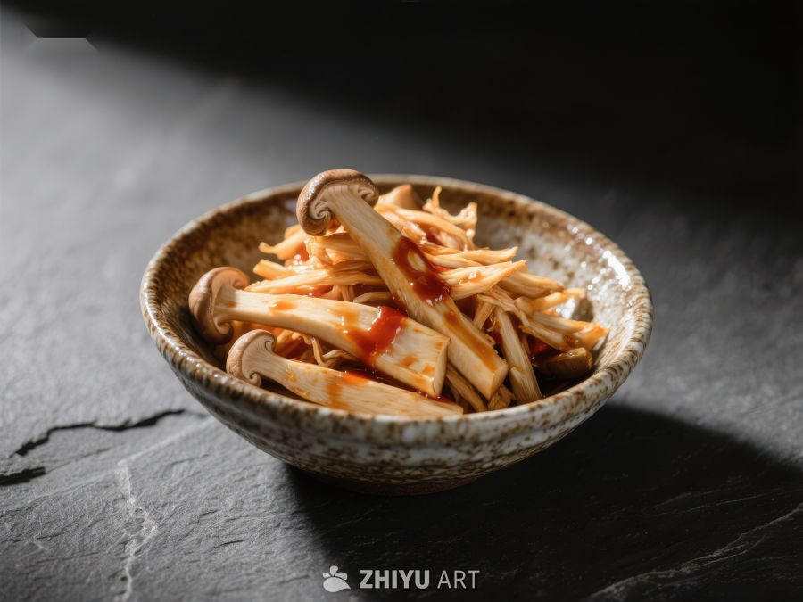 碗中摆放的腌制蘑菇 1495