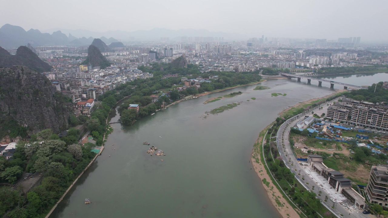 广西桂林山水风光航拍 