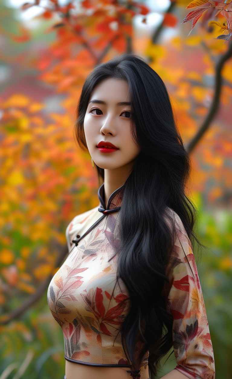 秋天美女户外摄影图 24