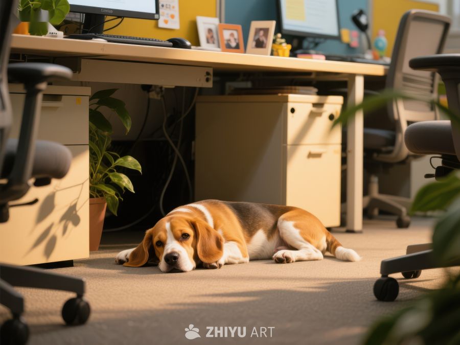 办公室里的悠闲狗狗 14