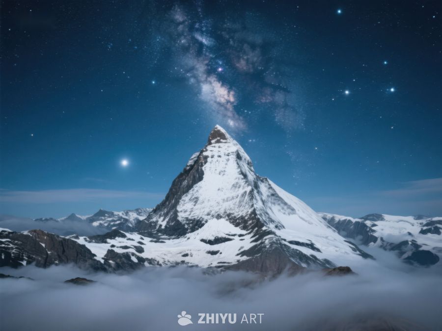 夜空下的雪山奇景 395