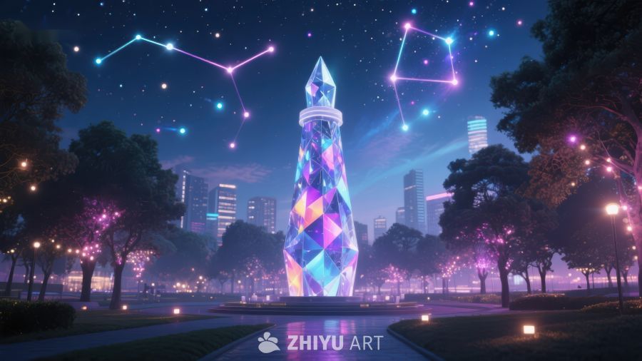 夜景中的璀璨塔楼与星座 874
