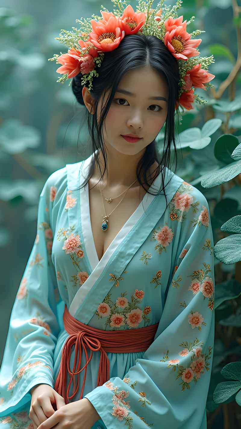 森林系列五颜六色古风艺术美女 12