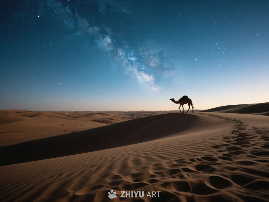 沙漠夜景：骆驼与星空 85