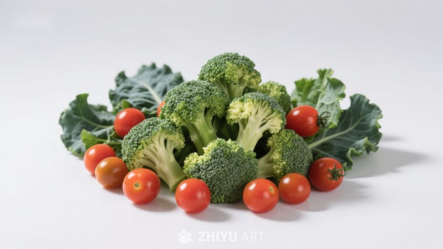 新鲜蔬菜组合摆拍