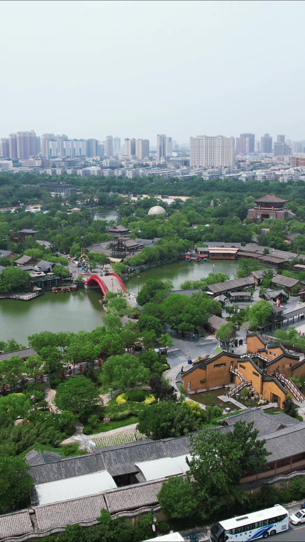 河南开封城市风光旅游景区航拍 
