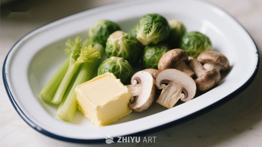 盘中蔬菜与黄油