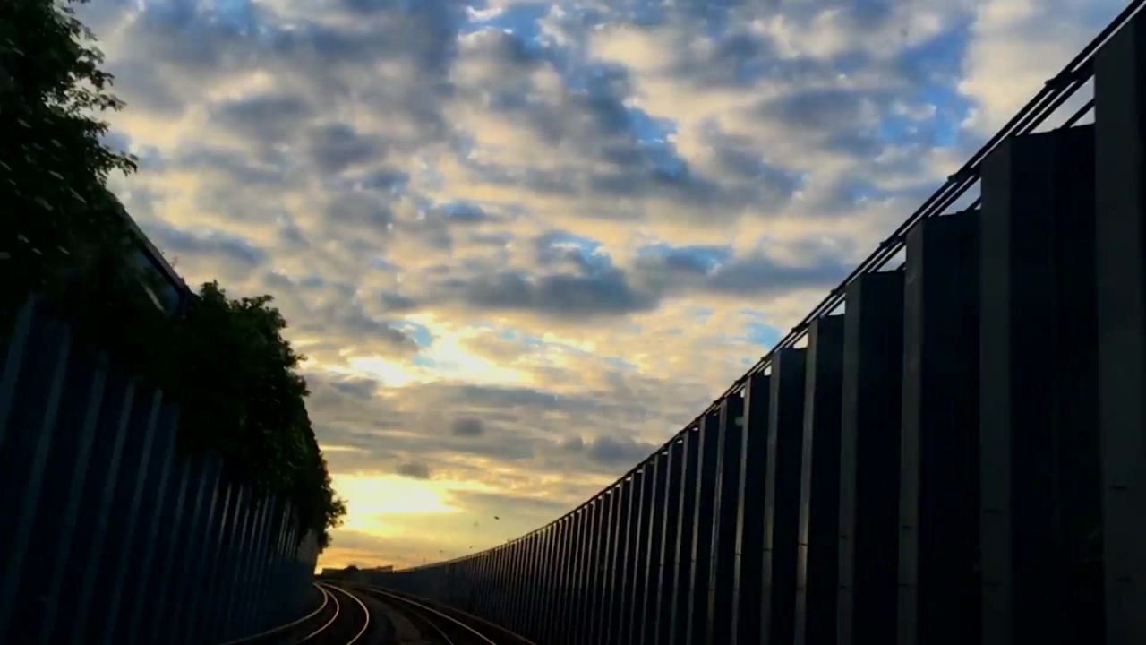 铁路导轨黄昏日落