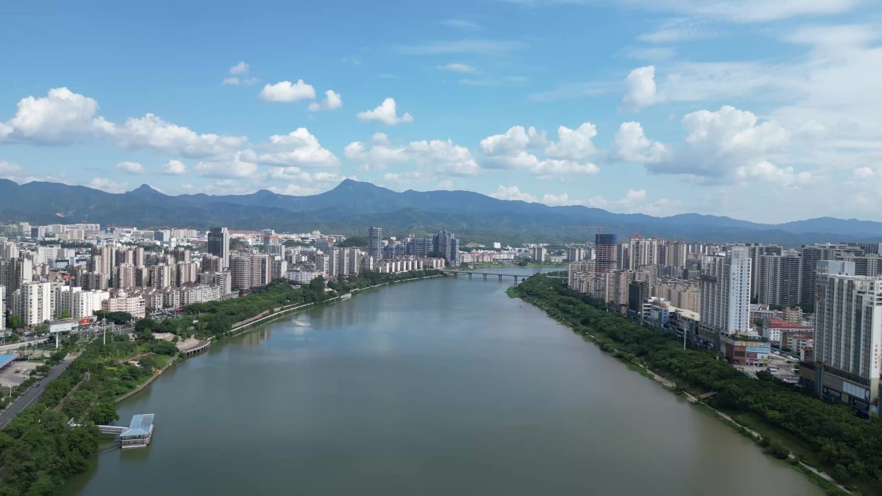 航拍江西赣州城市风光