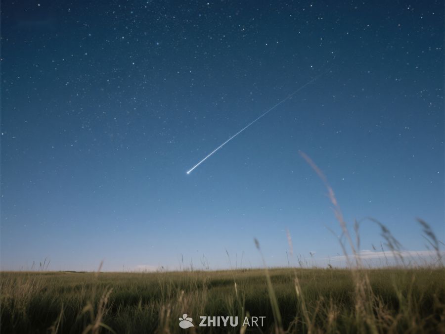 夜空流星划过草原 234