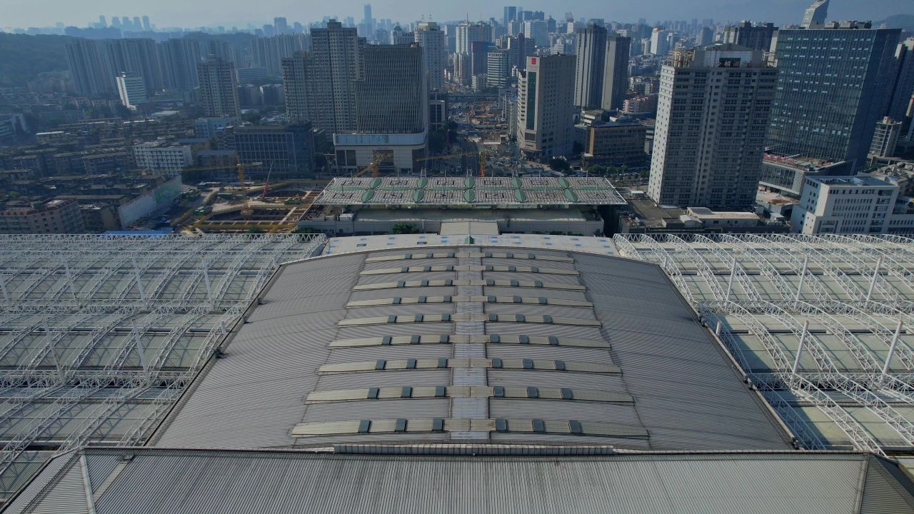 航拍福州火车站景观 3