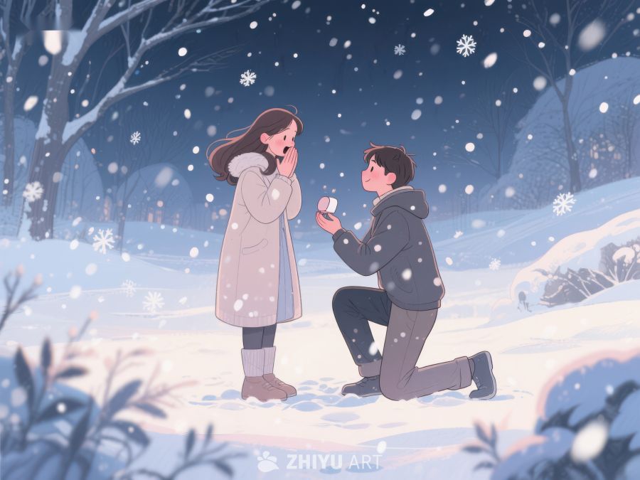 雪夜求婚，浪漫瞬间 994