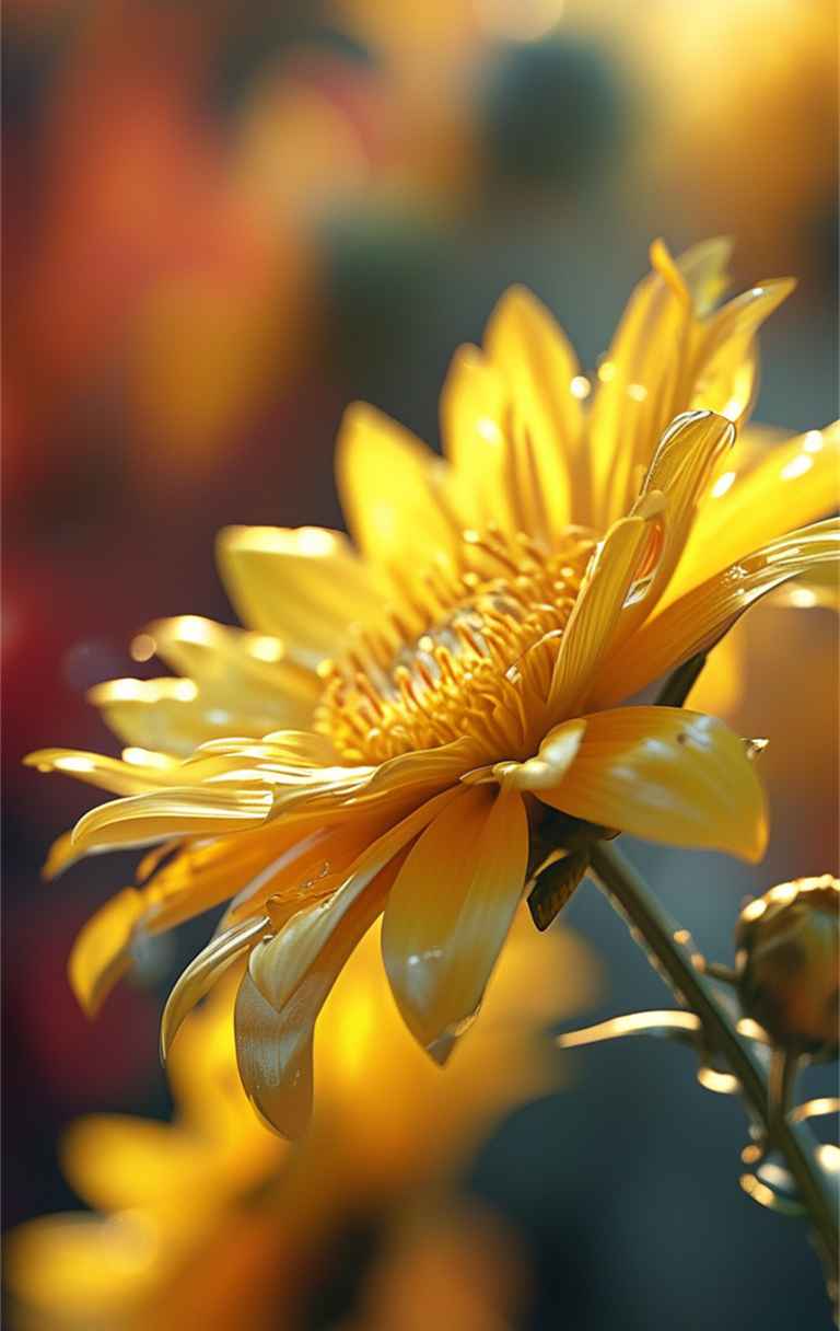 一朵黄色艺术花，花瓣如阳光般灿烂 4