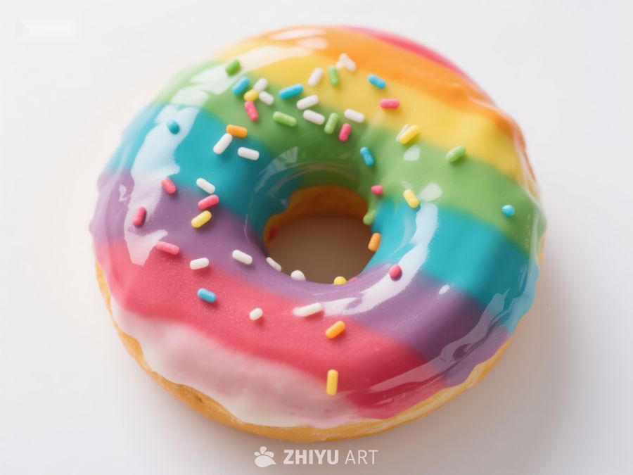 彩虹糖霜甜甜圈