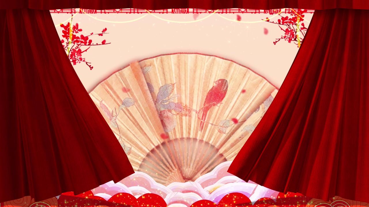 中国风水墨梅花古风戏曲晚会LED视频素材 60