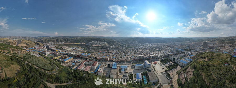 山西偏关县城区全景图
