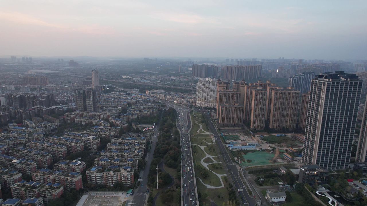 湖南湘潭城市风光城市建设航拍