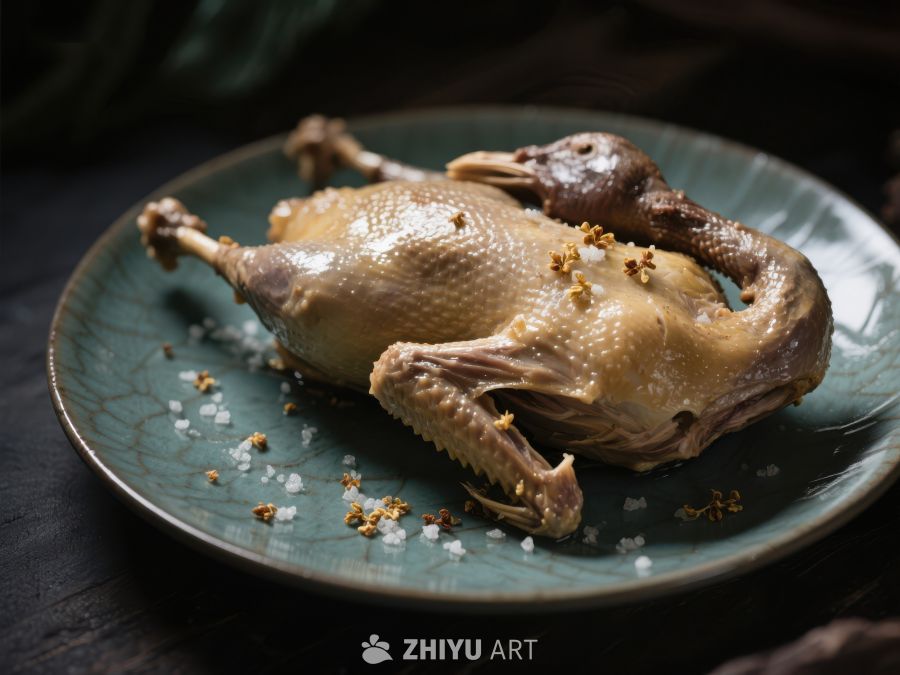 香料腌制的整鸭摆盘 1272
