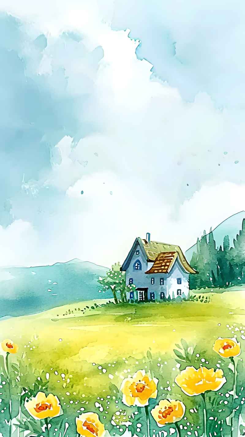 阳光的印象派丰富多彩水彩画 13