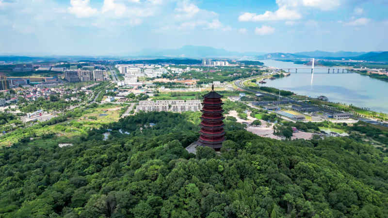 江西吉安城市风光旅游景区航拍图