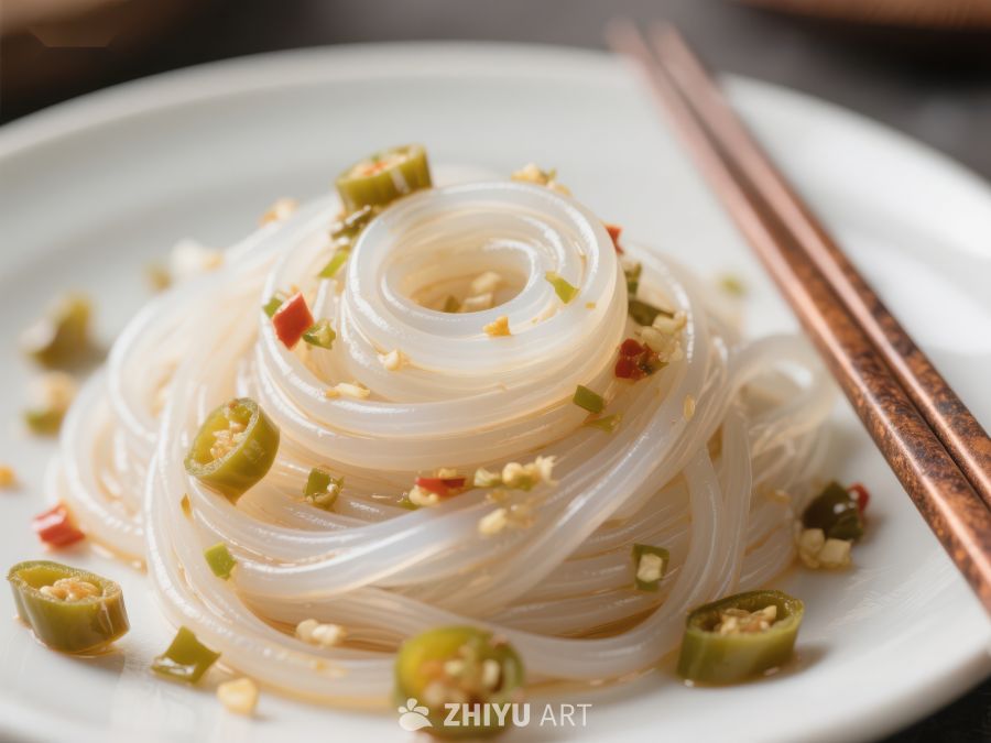 透明粉丝配青椒点缀 1465