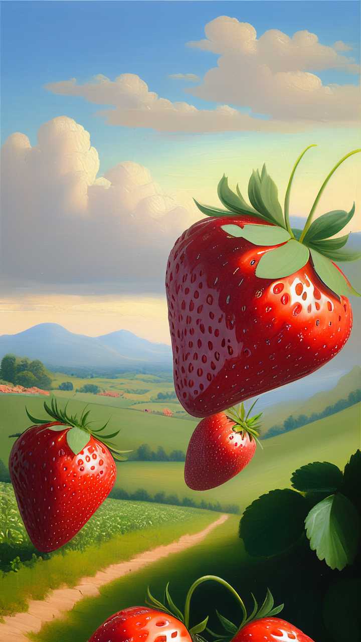 一个美丽的风景大过大草莓画1