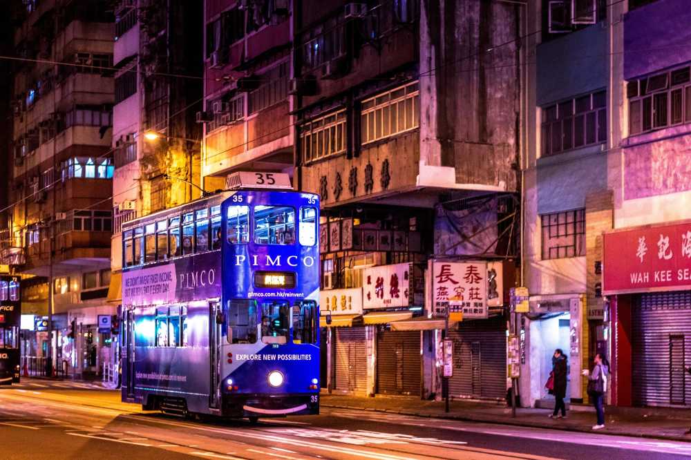 香港夜城市市容