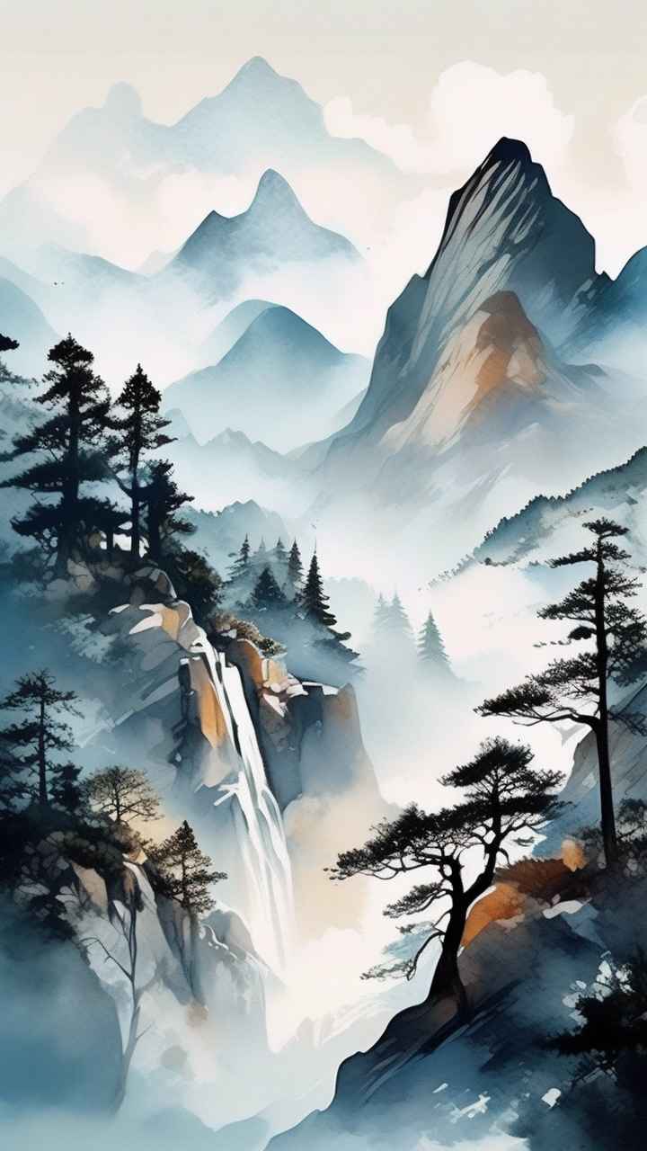 山水画国风背景 99