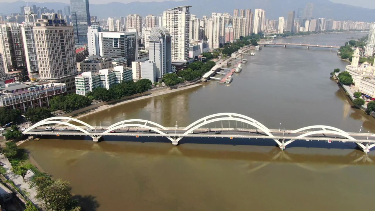  福建福州城市风光航拍