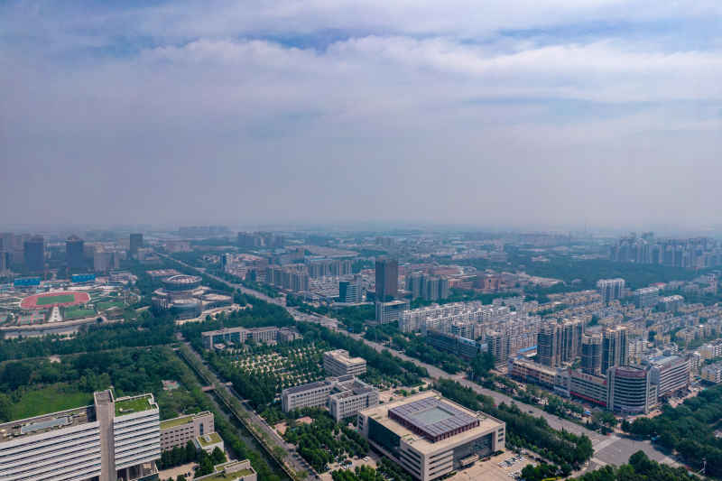 山东德州城市风光航拍摄影图
