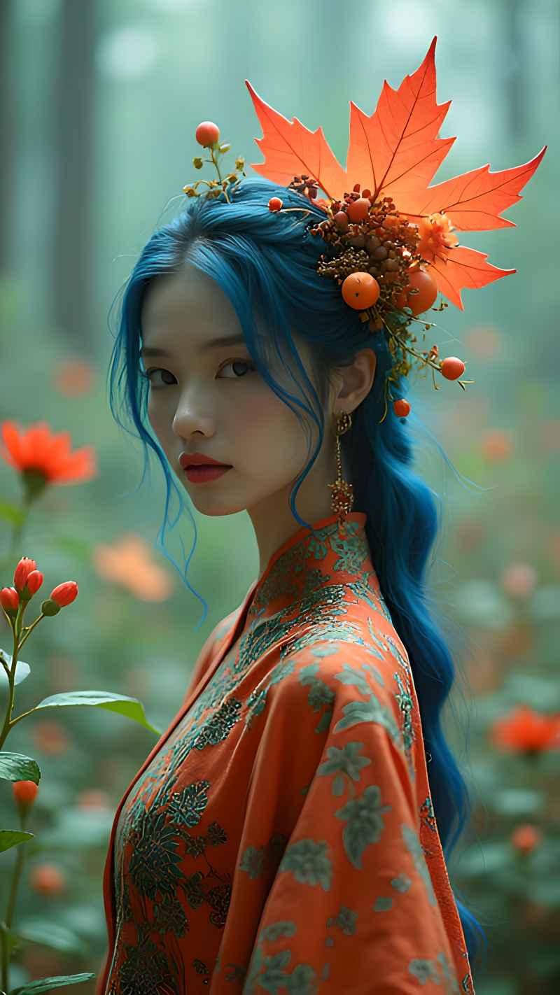 森林系列五颜六色古风艺术美女 82