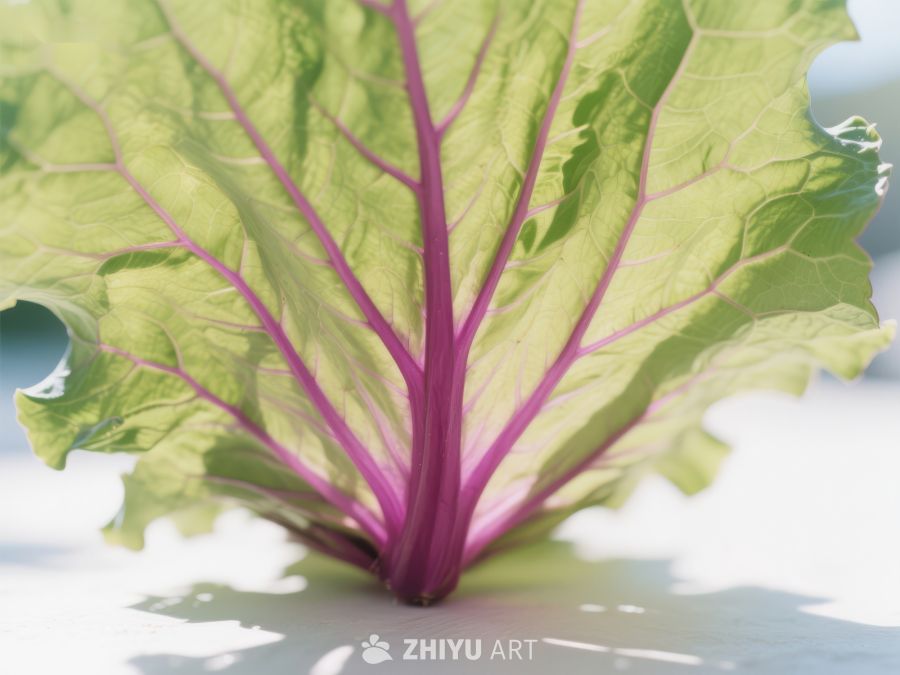紫茎绿叶蔬菜特写 698