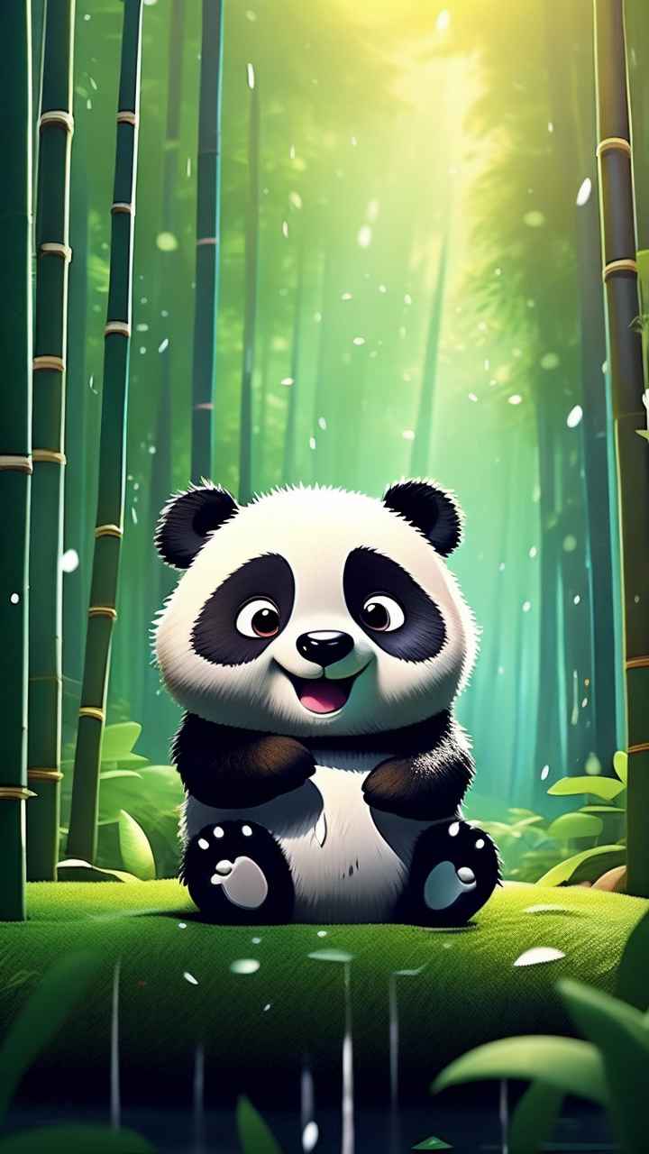 竹林背景雨林熊猫 85