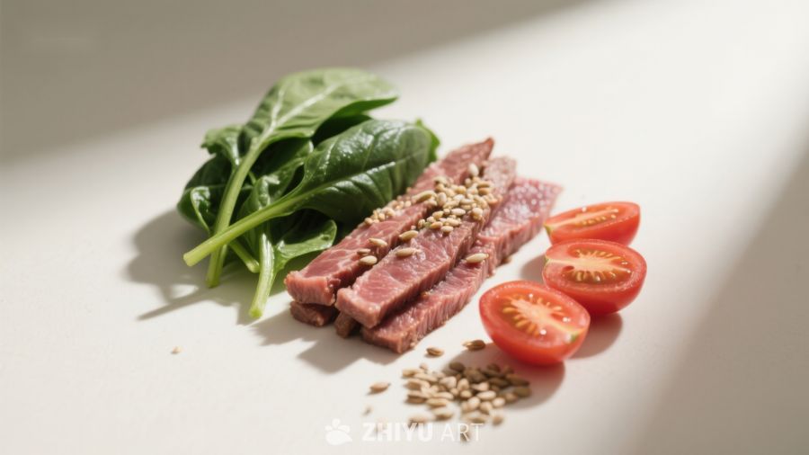 生肉与蔬菜食材摆拍