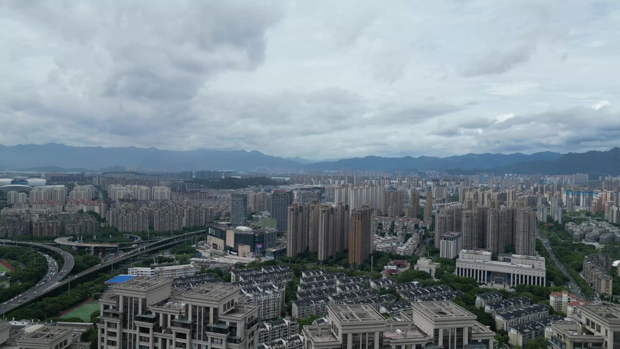  航拍福州城市建设福州风光