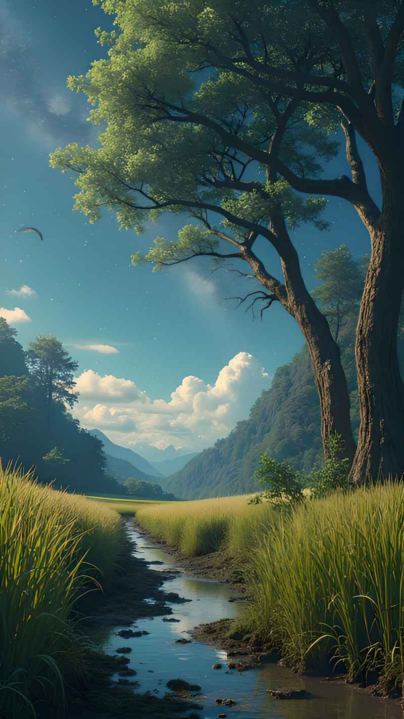 未来风格大自然森林超自然风景画质 53