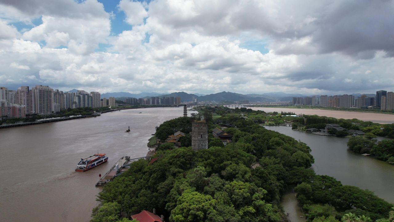浙江温州城市风光航拍