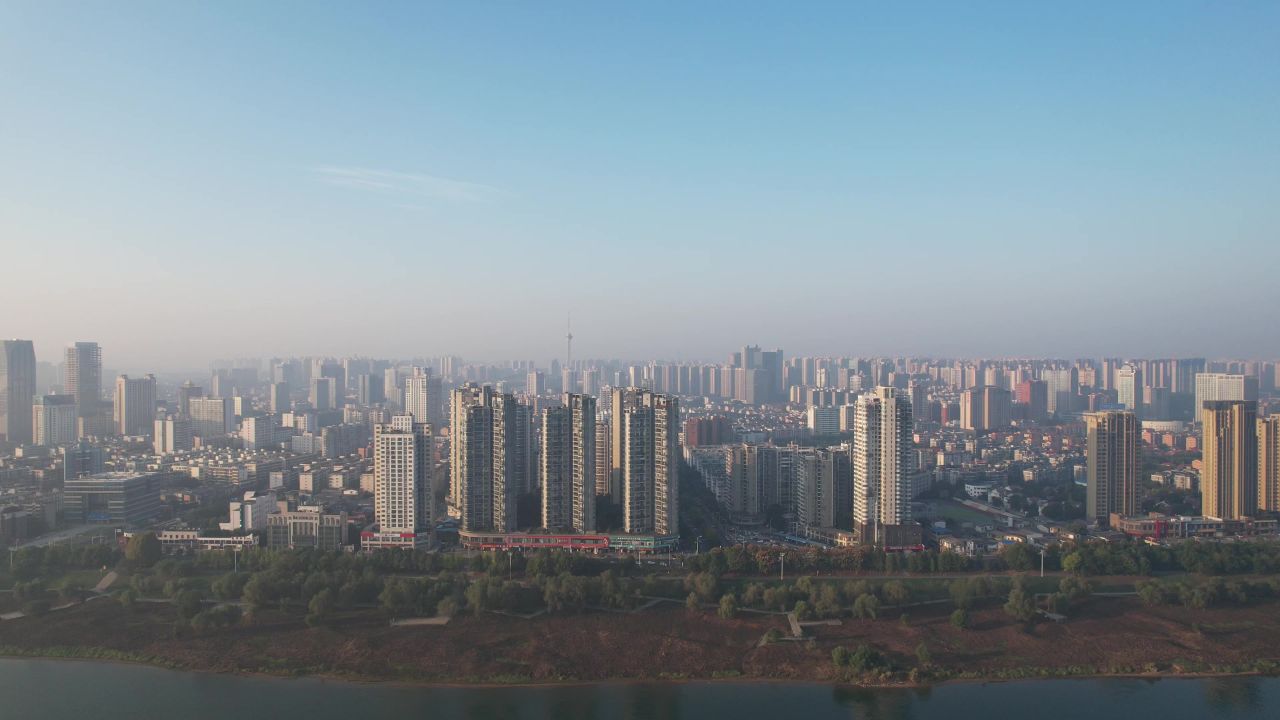 湖南株洲城市风光航拍 