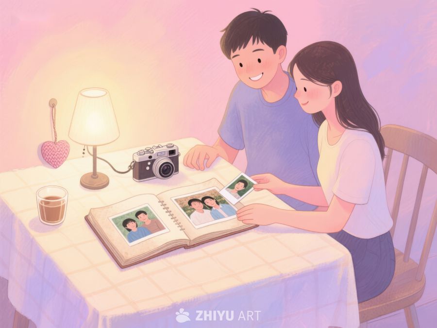 温馨夜晚，共览相册 872