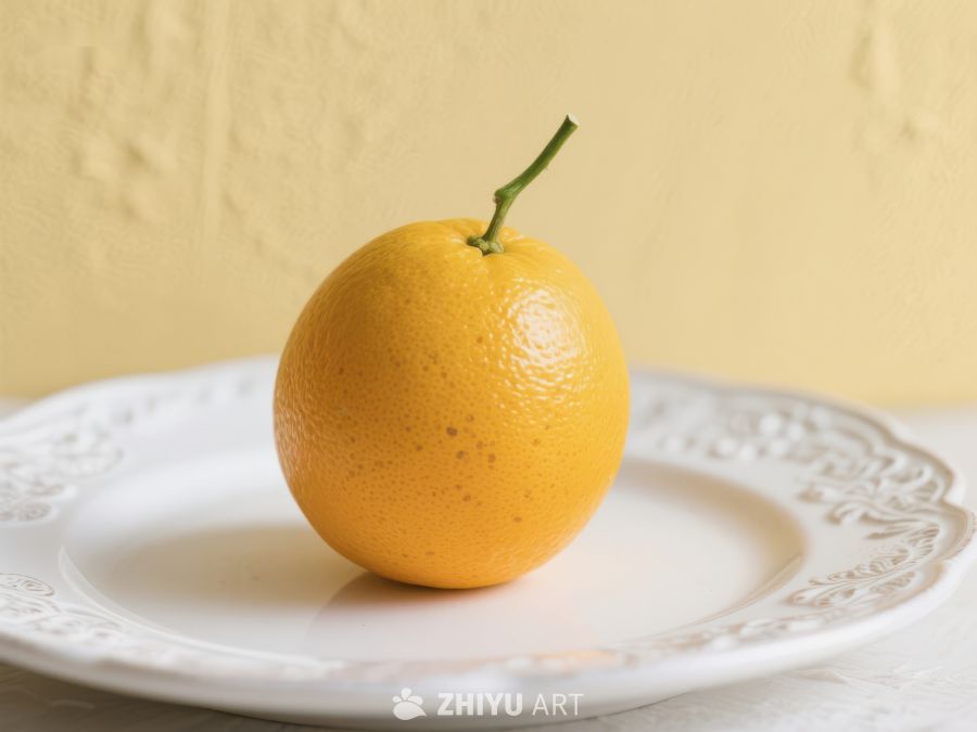 橙子置于白色盘中 69