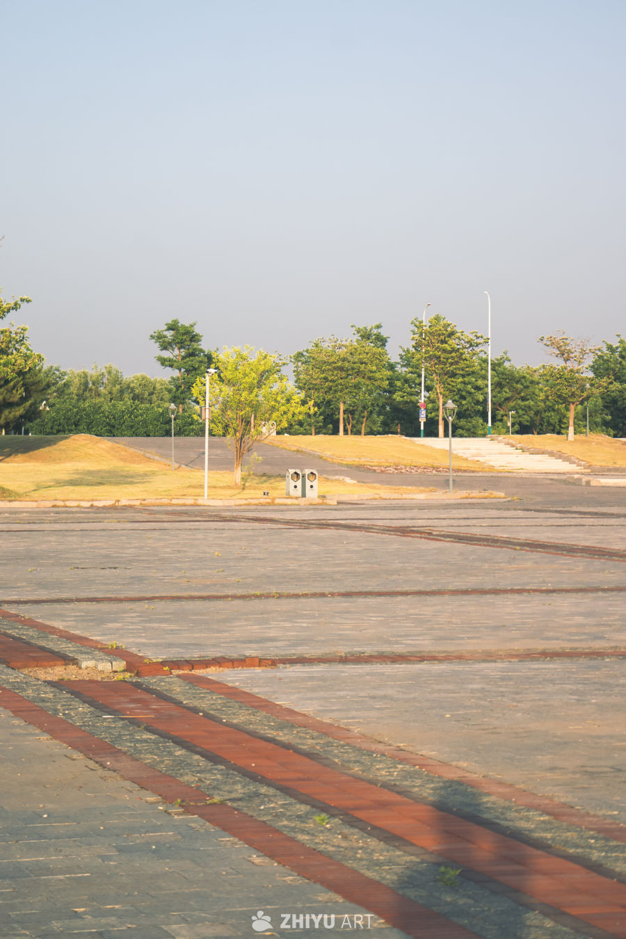 清晨公园的宁静一角