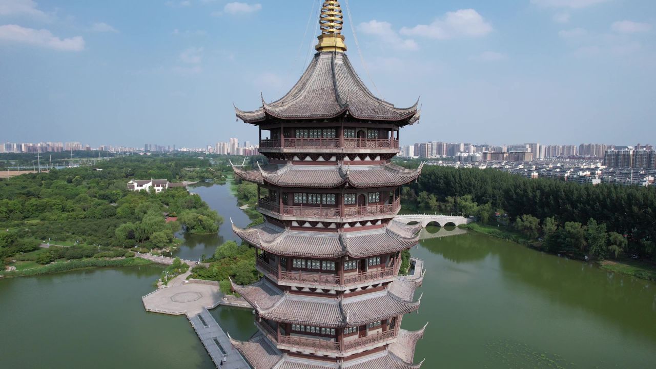 江苏宿迁城市风光航拍 