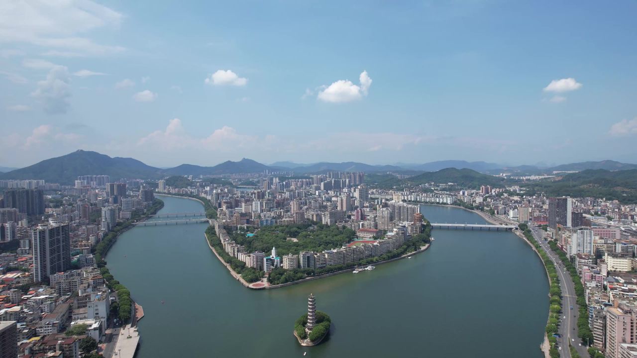 广东韶关城市风光航拍