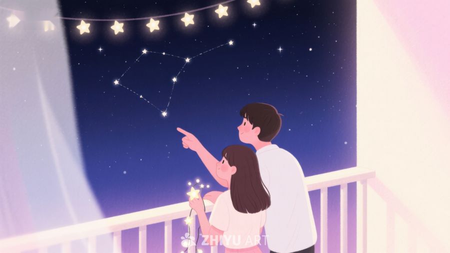 夜空下共赏星座的温馨时刻 574