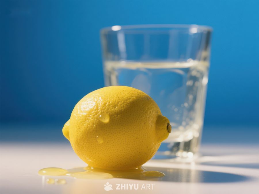 柠檬与水杯的清新组合 250