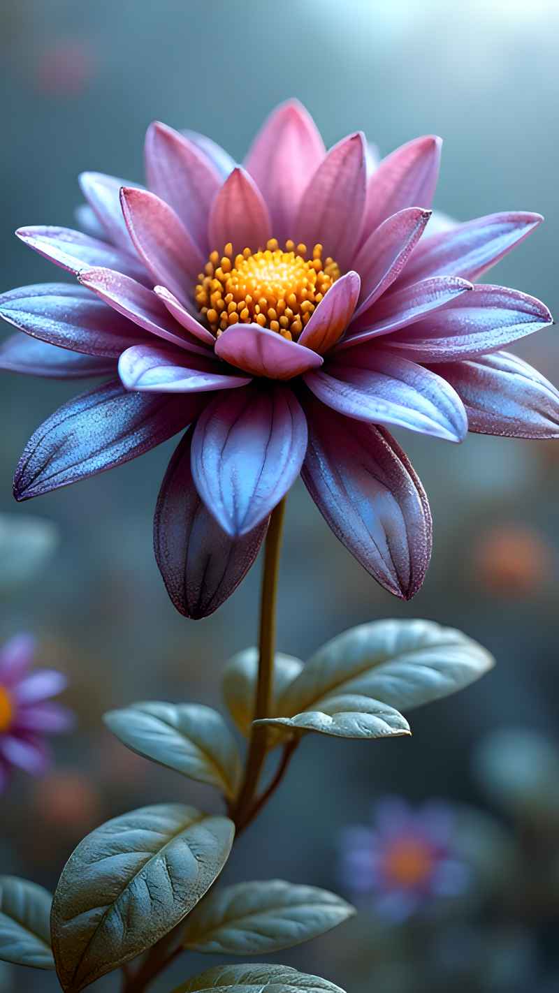  未来主义风格的花卉，如同来自外星球 16