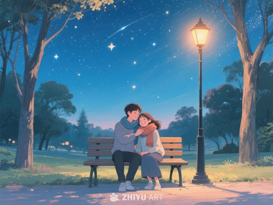 夜公园里的温馨时刻 920
