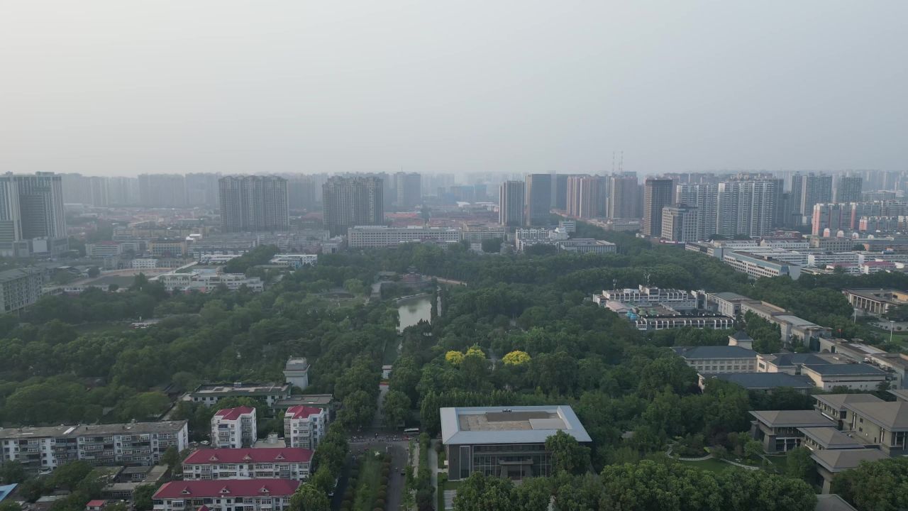 河北邯郸丛台公园4A景区航拍
